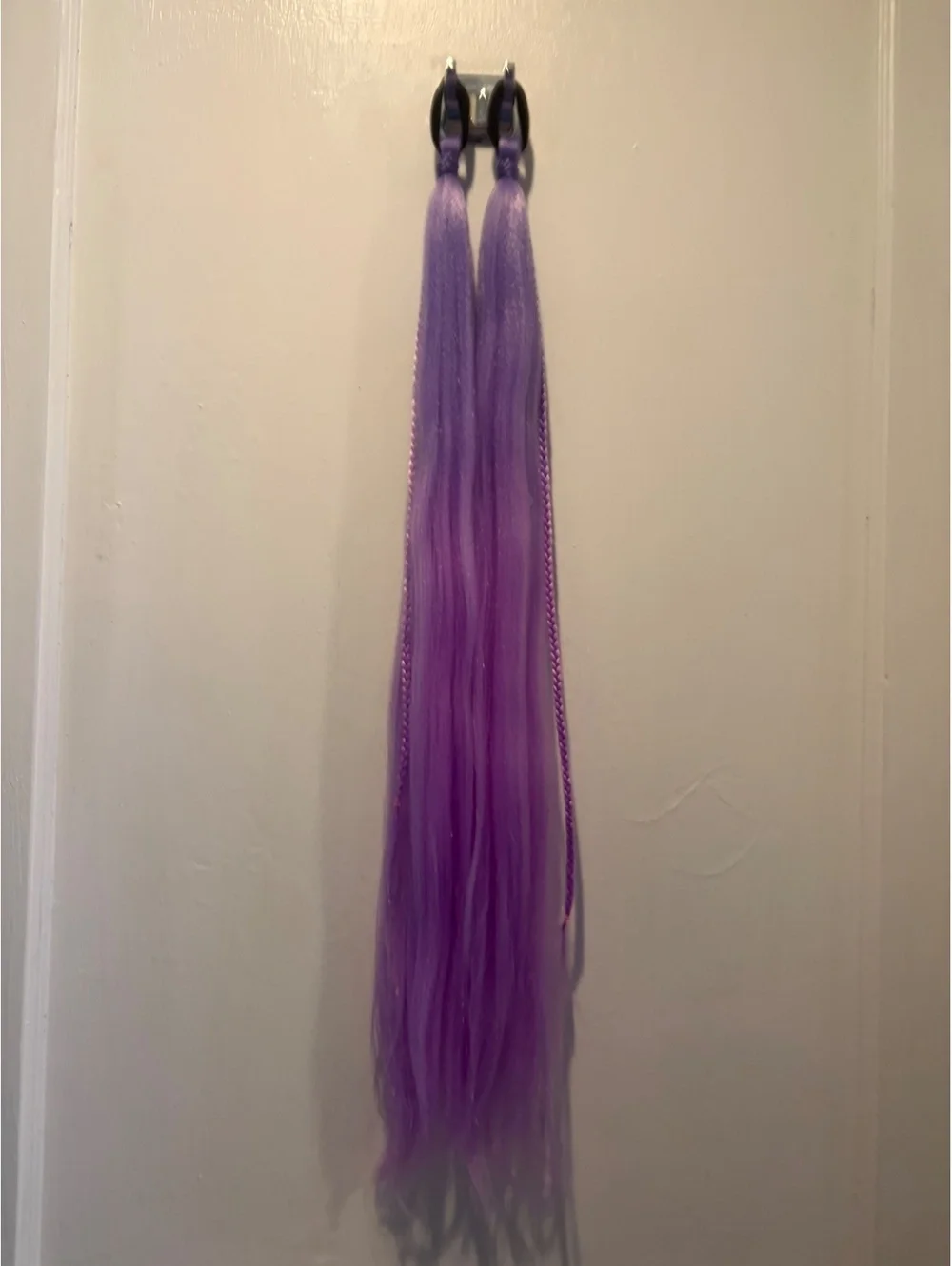 Handmade Purple to Pink Pigtail Hair Extensions - super soft and silky